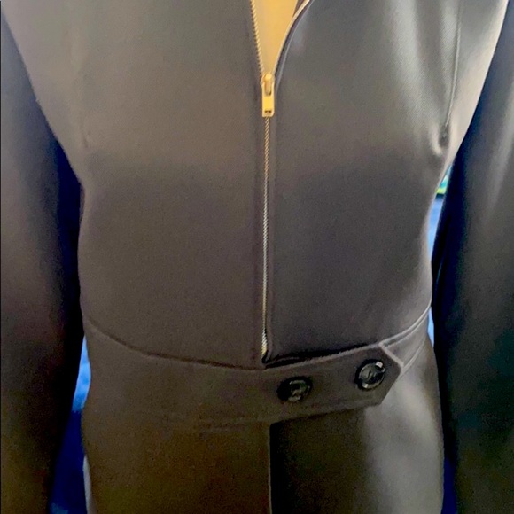 Koji built-in belt jacket with two buttons & full front zipper gray jacket - Picture 1 of 8